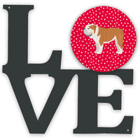 "Caroline's Treasures English Bulldog #1 Metal Artwork Love wall-decor, Multicolor"