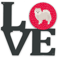 "Caroline's Treasures Japanese Spitz Metal Artwork Love wall-decor, Multicolor"