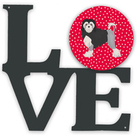 "Caroline's Treasures Lowchen Little Lion Dog #2 Metal Artwork Love wall-decor, Multicolor"