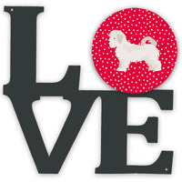 "Caroline's Treasures Maltese Puppy Cut Metal Artwork Love wall-decor, Multicolor"