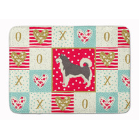 "Caroline's Treasures Alaskan Malamute Love Machine Washable Memory Foam Mat doormats, Multicolor"