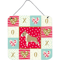 "Caroline's Treasures Fawn and White Bull Terrier Love Door Hanging Prints wall-decor, Multicolor"