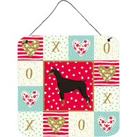 "Caroline's Treasures Doberman Pinscher Love Door Hanging Prints wall-decor, Multicolor"