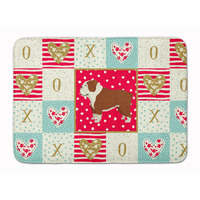 "Caroline's Treasures English Bulldog Love Machine Washable Memory Foam Mat doormats, Multicolor"