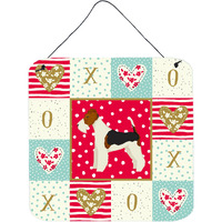 "Caroline's Treasures Fox Terrier Love Door Hanging Prints wall-decor, Multicolor"