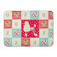 "Caroline's Treasures Poodle Love Machine Washable Memory Foam Mat doormats, Multicolor"