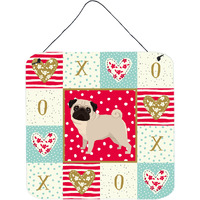 "Caroline's Treasures Pug Love Door Hanging Prints wall-decor, Multicolor"