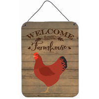 "Caroline's Treasures New Hampshire Red Chicken Welcome Door Hanging Prints wall-decor, Multicolor"