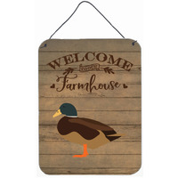 "Caroline's Treasures Silver Bantam Duck Welcome Door Hanging Prints wall-decor, Multicolor"