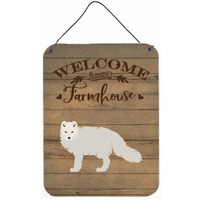 "Caroline's Treasures White Arctic Fox Welcome Door Hanging Prints wall-decor, Multicolor"