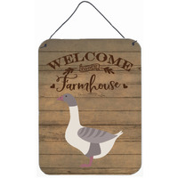 "Caroline's Treasures Buff Grey Back Goose Welcome Door Hanging Prints wall-decor, Multicolor"