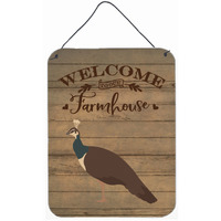 "Caroline's Treasures Indian Peahen Peafowl Welcome Door Hanging Prints wall-decor, Multicolor"