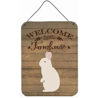 "Caroline's Treasures New Zealand White Rabbit Welcome Door Hanging Prints wall-decor, Multicolor"