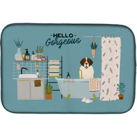 "Caroline's Treasures CK7449DDM Moscow Watchdog in Bathtub dish-drying-mats, 14 x 21, Multicolor"