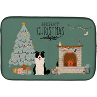 "Caroline's Treasures Black White Border Collie Christmas Everyone dish-drying-mats, 14 x 21, Multicolor"