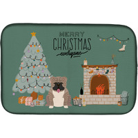 "Caroline's Treasures Grey Brindle English Bulldog Christmas Everyone dish-drying-mats, 14 x 21, Multicolor"