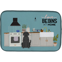 "Caroline's Treasures CK7761DDM Black Labrador Kitchen Scene dish-drying-mats, 14 x 21, Multicolor"