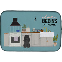 "Caroline's Treasures CK7775DDM Black Poodle Kitchen Scene dish-drying-mats, 14 x 21, Multicolor"