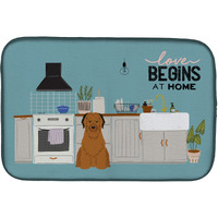 "Caroline's Treasures CK7786DDM Brown Briard Kitchen Scene dish-drying-mats, 14 x 21, Multicolor"