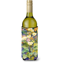 "Caroline's Treasures Arum Lilies by Neil Drury Wine Bottle Koozie Hugger, 750ml, Multicolor"