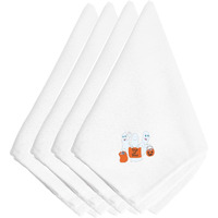 "Caroline's Treasures EMAI0006NPKE Halloween Trick or Treat Three Ghosts Embroidered Napkins (Set of 4), 20"", Multicolor"