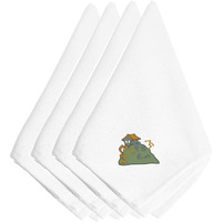 "Caroline's Treasures EMAI0008NPKE Halloween Graveyard Embroidered Napkins (Set of 4), 20"", Multicolor"
