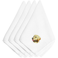"Caroline's Treasures EMBT1742NPKE Yellow Labrador Embroidered Napkins (Set of 4), 20"", Multicolor"