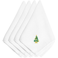 "Caroline's Treasures EMBT2069NPKE Christmas Tree Embroidered Napkins (Set of 4), 20"", Multicolor"