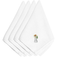 "Caroline's Treasures EMBT2071NPKE Christmas Angel Embroidered Napkins (Set of 4), 20"", Multicolor"