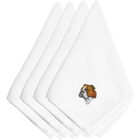 "Caroline's Treasures EMBT2365NPKE English Bulldog Embroidered Napkins (Set of 4), 20"", Multicolor"