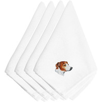 "Caroline's Treasures EMBT2369NPKE Jack Russell Terrier Embroidered Napkins (Set of 4), 20"", Multicolor"
