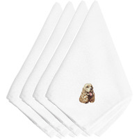 "Caroline's Treasures EMBT2402NPKE Cocker Spaniel Embroidered Napkins (Set of 4), 20"", Multicolor"