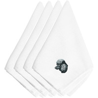 "Caroline's Treasures EMBT2403NPKE Black Poodle Embroidered Napkins (Set of 4), 20"", Multicolor"