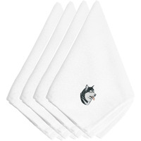 "Caroline's Treasures EMBT2404NPKE Alaskan Malamute Embroidered Napkins (Set of 4), 20"", Multicolor"