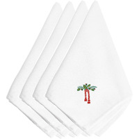 "Caroline's Treasures EMBT2408NPKE Christmas Holly Drape Embroidered Napkins (Set of 4), 20"", Multicolor"