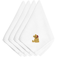 "Caroline's Treasures EMBT2421NPKE Christmas Teddy Bear Embroidered Napkins (Set of 4), 20"", Multicolor"