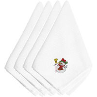 "Caroline's Treasures EMBT2423NPKE Christmas Snowman Embroidered Napkins (Set of 4), 20"", Multicolor"