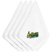 "Caroline's Treasures EMBT2428NPKE Christmas Train with Presents Embroidered Napkins (Set of 4), 20"", Multicolor"