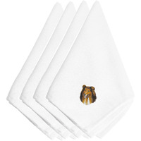 "Caroline's Treasures EMBT2499NPKE Collie Embroidered Napkins (Set of 4), 20"", Multicolor"