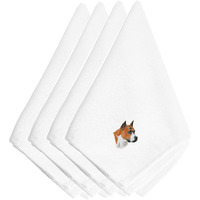 "Caroline's Treasures EMBT2642NPKE Staffordshire Bull Terrier Embroidered Napkins (Set of 4), 20"", Multicolor"