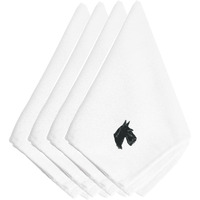 "Caroline's Treasures EMBT2709NPKE Scottie Scottish Terrier Embroidered Napkins (Set of 4), 20"", Multicolor"