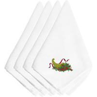 "Caroline's Treasures EMBT2977NPKE Christmas Bounty Embroidered Napkins (Set of 4), 20"", Multicolor"