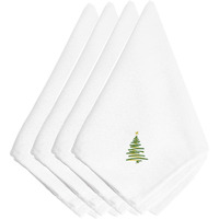 "Caroline's Treasures EMBT2981NPKE Christmas Stylized Tree Embroidered Napkins (Set of 4), 20"", Multicolor"