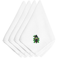 "Caroline's Treasures EMBT2987NPKE Christmas Lantern Embroidered Napkins (Set of 4), 20"", Multicolor"