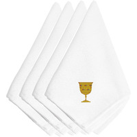 "Caroline's Treasures EMBT2992NPKE Hanukkah Chaliss Embroidered Napkins (Set of 4), 20"", Multicolor"