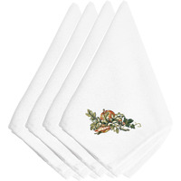"Caroline's Treasures EMBT3008NPKE Thanksgiving Oak Bounty Embroidered Napkins (Set of 4), 20"", Multicolor"