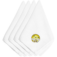 "Caroline's Treasures EMBT3010NPKE Halloween Graveyard Ghosts Embroidered Napkins (Set of 4), 20"", Multicolor"