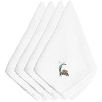 "Caroline's Treasures EMBT3014NPKE Fall Old Wagon Embroidered Napkins (Set of 4), 20"", Multicolor"