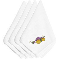 "Caroline's Treasures EMBT3510NPKE Thanksgiving Fruit Embroidered Napkins (Set of 4), 20"", Multicolor"