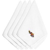 "Caroline's Treasures EMBT3813NPKE Thanksgiving Spray Embroidered Napkins (Set of 4), 20"", Multicolor"